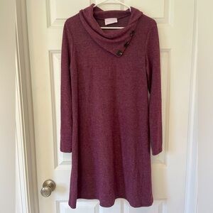 Cozy Purple Long Sleeve Dress
